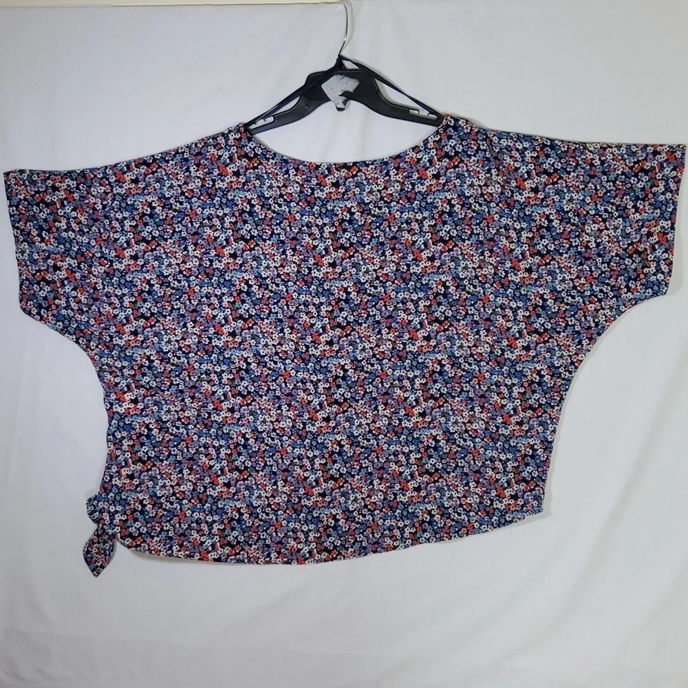 Michael Kors Floral Women's Top Missing Size Tag Pit-pit Flat 32